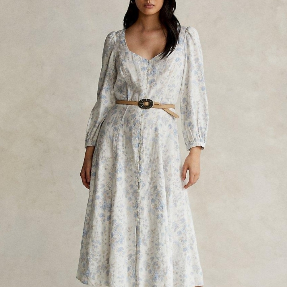 Polo Ralph Lauren Floral Linen Midi Dress